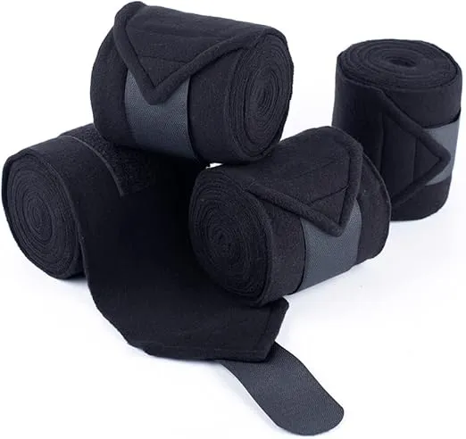 Horse Polo Wraps Soft Fleece Polo Wraps Equestrian Leg Bandage Wrap Set of 4 Packs