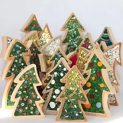 Millefiori Glass Mosaic Tiles for Crafts, Mosaic Glass Pieces,No-Hole Millefiori Glass Beads, Mosaic Kits for Christmas Ornaments,Mosaic Jewelry