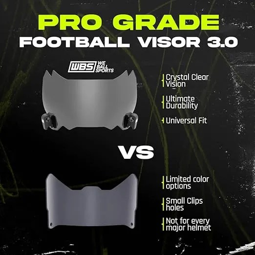 Football Visor 3.0, Fits Adult & Youth Football Helmets