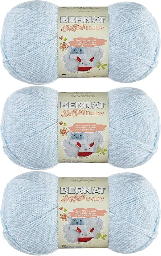 Bernat Softee Baby Yarn Solids (3-Pack) Baby Denim Marl 166030-30300