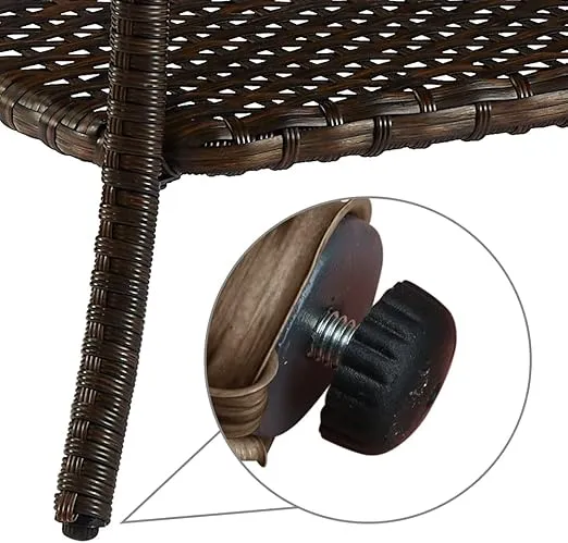 HUMMUH Wicker Patio Coffee Table,Rattan Outdoor Coffee Table with 2-Layer Storage Furniture Tables for Garden,Porch,Backyard