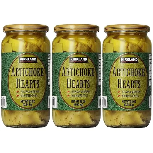 Kirkland Signature Artichoke Hearts, 33oz Jar (Pack of 3, Total of 99 Oz)