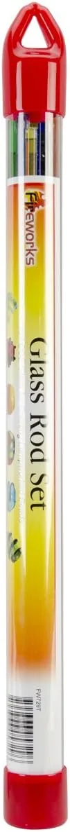 Fireworks Variety Color Transparent Glass Rods, Set of 15