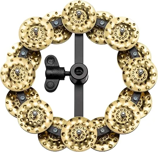 Meinl Percussion Headliner Series Hihat Tambourine Jingle Effect, Hammered Solid Brass — NOT Made in China — Mountable on Any Pull Rod, 2-Year Warranty (HTHH2B-BK)