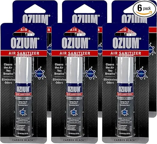 Ozium Air Sanitizer 0.8 oz Spray, Carbon Black Scent (6-Pack)