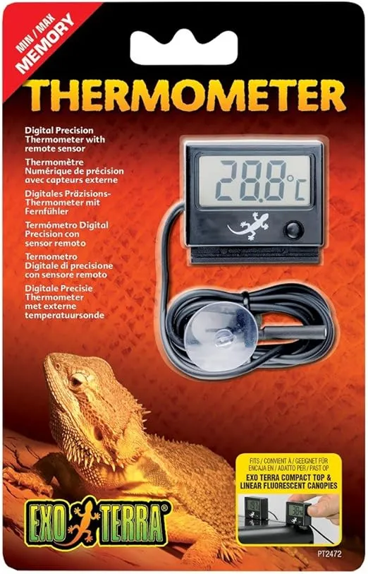 Exo Terra Digital Thermometer with Probe, Celsius and Fahrenheit