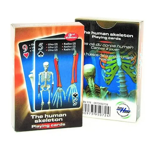 Human skeleton playing cards (English, Spanish and French Edition)