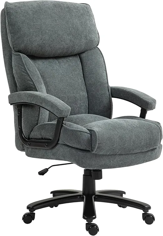 Vinsetto Big and Tall Office Chair, 450lbs, Heavy Duty High Back Desk Chair with Swivel Wheels, Executive Computer Chair for Heavy People, Gray