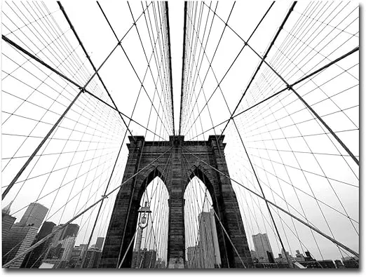 Trademark Art NYC Brooklyn Bridge Canvas Art by Nina Papiorek, 24-Inch by 32-Inch