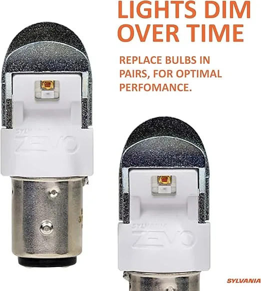 SYLVANIA - 2357 ZEVO LED Red Bulb - Bright LED Bulb, Ideal for Stop and Tail Lights (Contains 2 Bulbs)
