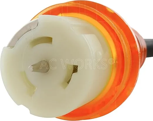 AC WORKS [TEL1430] Geneartor L14-30P 30A 4-Prong Locking Plug to CS6364 50A Transfer Switch (10)