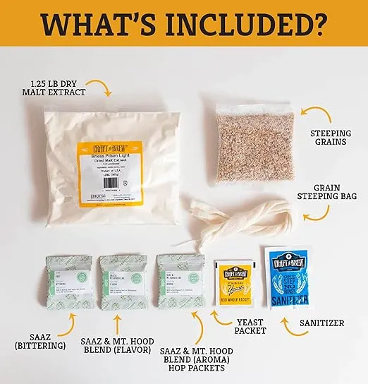 Craft A Brew Recipe Kit - Light Lager Refill - 1 Gallon - Ingredients for Home Brewing Beer