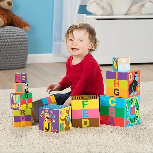 Melissa & Doug Deluxe 10-Piece Alphabet Nesting and Stacking Blocks - FSC Certified