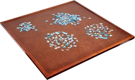 Jumbl Spinner Puzzle Board | 35” x 35” Wooden Jigsaw Lazy Susan Turntable w/ 360° Rotation | Smooth Plateau Fiberboard Work Surface & Reinforced Hardwood | for Games & Puzzles | 1500 Pieces