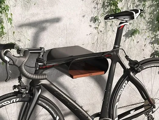 Monoprice On-Wall Bike Mount and Display Rack with Shelf, Supports Bikes Up to 55 lbs, Compact Sturdy Design, Bike Storage, Bicycle Hanger, Bike Hook