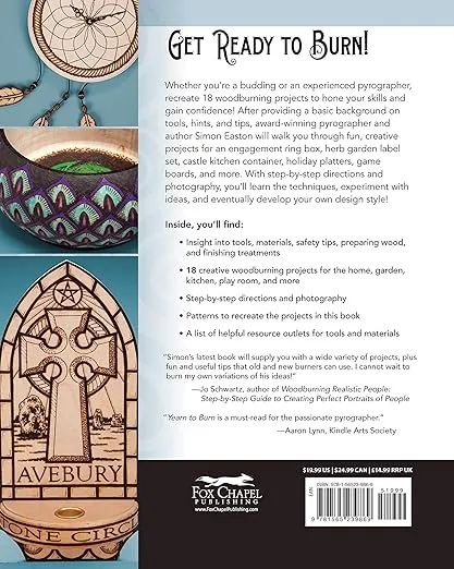 Yearn to Burn: A Pyrography Master Class: 18 Creative Woodburning Projects with Step-by-Step Instructions (Fox Chapel Publishing) Expert Guidance to Advance Your Skills; Sequel to Learn to Burn