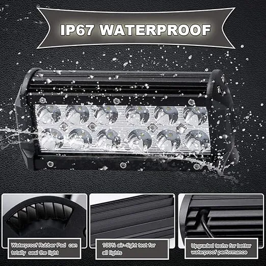 7 inch LED Light Bar, 240W led Pods Light with Spot Beam 24000LM Waterproof Led Driving Fog Lights, Off Road Led Work Lights for Trucks UTV ATV Jeep Truck Boat Pickup(2 Pack)