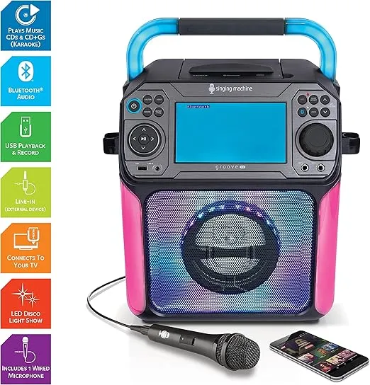 Singing Machine Karaoke System-Portable, Black (STVG789BK)