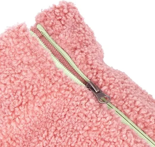 Gooby Sherpa Vest Dog Sweater - Mauve Pink, Small - Warm Fuzzy Fleece Step in Dog Jacket Without Ring Leash - Winter Small Dog Sweater - Dog Sweaters for Small Dogs and Medium Dogs for Everyday Use