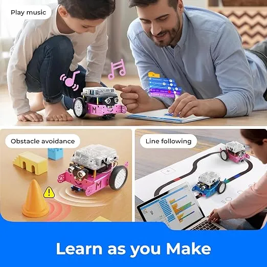 Makeblock mBot Robot Kit, STEM Projects for Kids Ages 8-12 Learn to Code with Scratch Arduino, Robot Kit for Kids, STEM Toys for Kids,Computer Programming for Beginners Gift for Boys and Girls 8 Pink