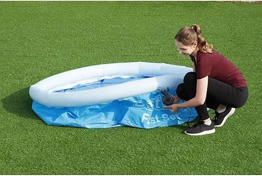 Bestway Fast Set 6 Foot x 20 Inch Round Inflatable Above Ground Outdoor Swimming Pool with 248 Water Capacity and Repair Patch, Blue (Pool Only)