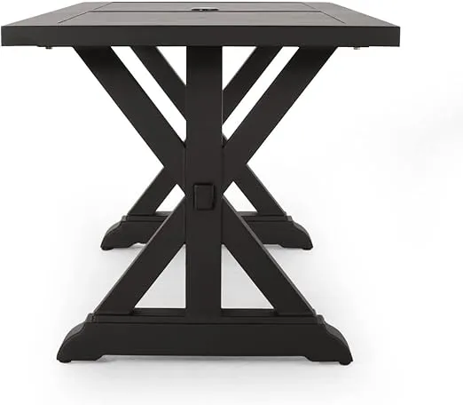 Christopher Knight Home Outdoor Dining Table, Antique Matte Black