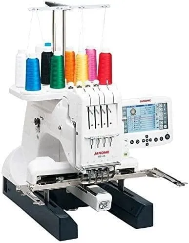 Janome MB-4S Four-Needle Embroidery Machine with included Hat Hoop, Lettering Hoops