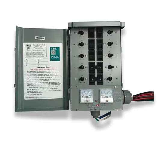 Connecticut Electric EmerGen Transfer Switch - 50 Amp, 10-Circuit, 12500 Watts, for Generator