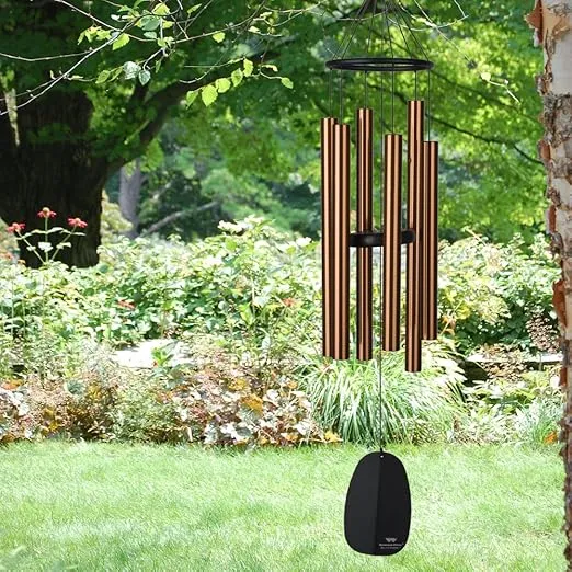 Signature Collection, Bells of Paradise, Bronze 32", Decor Designs Wind Chimes for Outdoor, Patio, Home or Garden Décor (BPMBR)