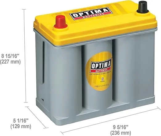 OPTIMA Batteries High Performance D51 YellowTop Dual Purpose Sealed AGM Car, Truck and SUV Battery, 450 CCA, Maintenance Free, Versitile Mounting