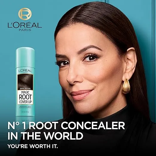 L'Oreal Paris Hair Color Root Cover Up Temporary Gray Concealer Spray, Light Brown, 2 Ounce
