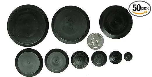 50 Piece Flush Mount Black Hole Plug Assortment for Auto Body and Sheet Metal