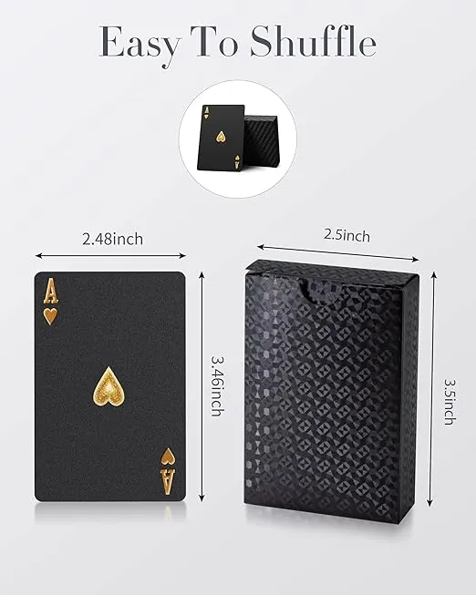 BIERDORF Diamond Waterproof Black Playing Cards, Poker Cards, HD, Deck of Cards (Black)