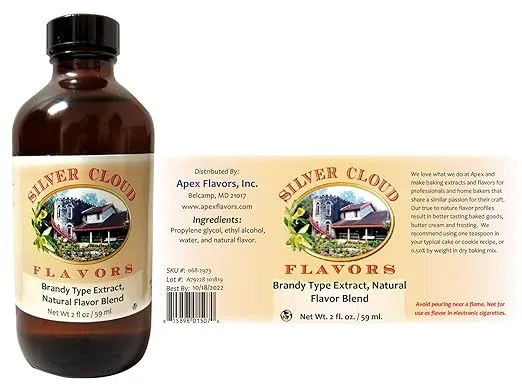 Brandy Type Extract, Natural Flavor Blend - 2 fl. oz. glass bottle