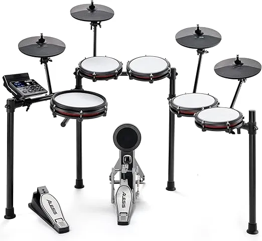 Alesis Drums Nitro Max Expansion Pack - Electric Drum Set Expansion for Nitro Max Kit with Mesh Tom Pad, 10" Cymbal with Choke and Connection Cables