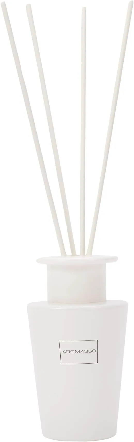 Aroma360 Reed Diffuser - Reed Diffuser with Fragrance Oil - Scents Inspired by Diptyque's Baies - Includes Leather, Sandalwood & Amber - My Way, 100mL/3.38 fl oz, White