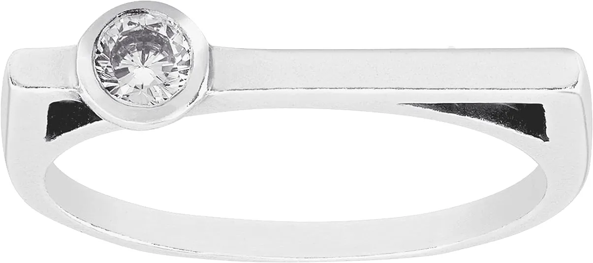 Silpada 'Parker Bar' Cubic Zirconia Ring in Sterling Silver