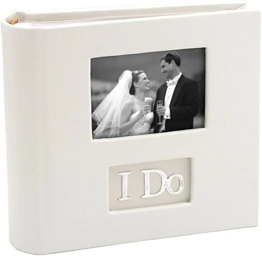 Malden International Designs I Do With Photo Opening Cover & Memo Space Photo Album, 1-Up, 100-4x6, White
