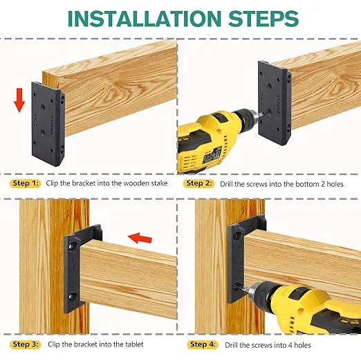 Eapele 20pcs Deck Railing Brackets Connectors for 2x4 Railing Wood Post with 120pcs Wood Screws