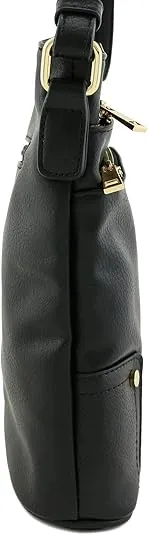 ALYSSA Triple Zip Pocket Large Crossbody Bag