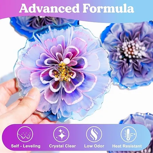 LET'S RESIN Crystal Clear Epoxy Resin, 32oz Bubbles Free Epoxy Resin, Table Top & Bar Top Casting Resin, Clear Epoxy Resin for Art Crafts