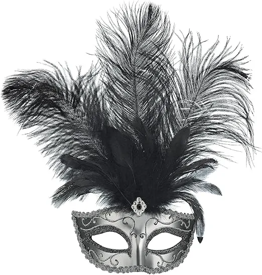 Shades of Dominance Mask - Pack of 1 - Striking Black & Silver Plastic Design - Ideal for Parties & Events