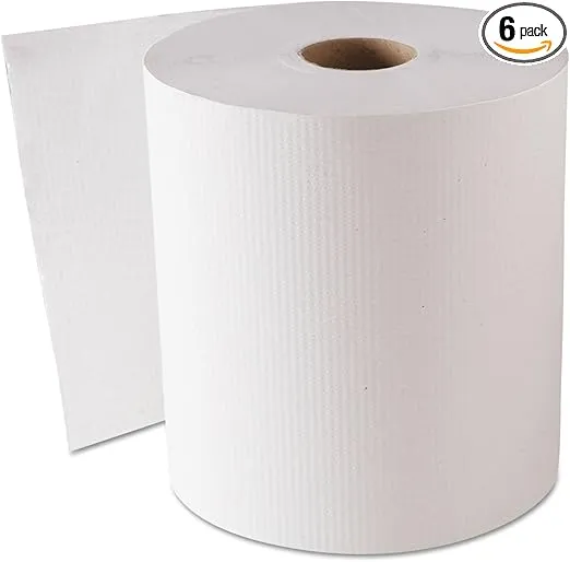 GENERATIONS CONSUMER 1820 Hardwound Roll Towels, 1-Ply, White, 8" x 800ft, 6 Rolls/Carton