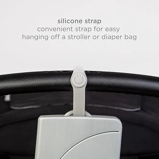 Ubbi On-The-Go Baby Wipes Dispenser, Portable Wipes Container for Travel, Diaper Bag Accessory Must Have for Newborns, Reusable Wipes Holder, Gray