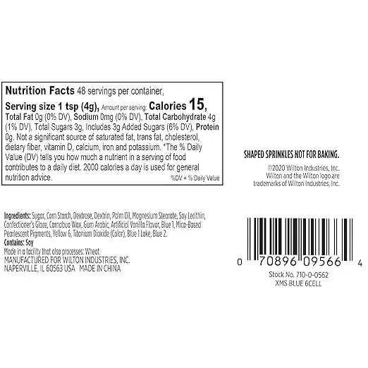 Blue and Silver Sprinkles Mix, 6.77 oz, 6 Cell