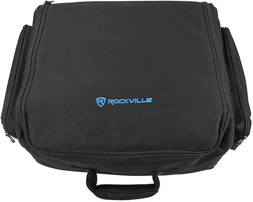 Rockville RLBP6 Padded Backpack for 6 Par Lights Bag with Dividers+Handle+Straps,Black