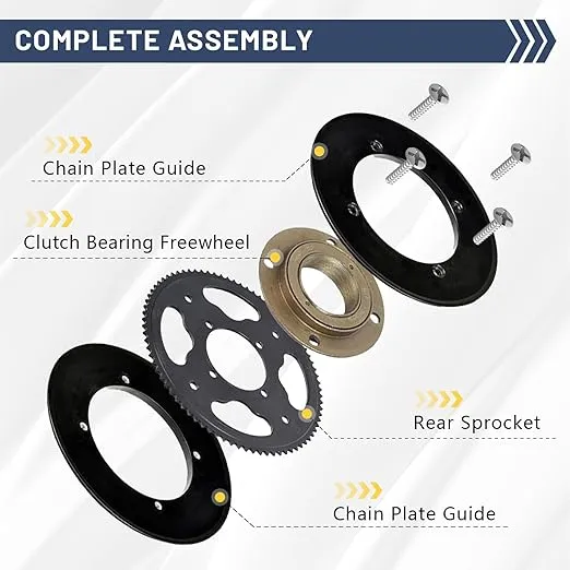 Rear Sprocket Freewheel Chain Plate Guide Assembly for Razor MX500 MX650 RSF350 SX500 Replacement 80 Tooth Sprocket, Mini Bike Freewheel Parts, Pit Bike Sprockets