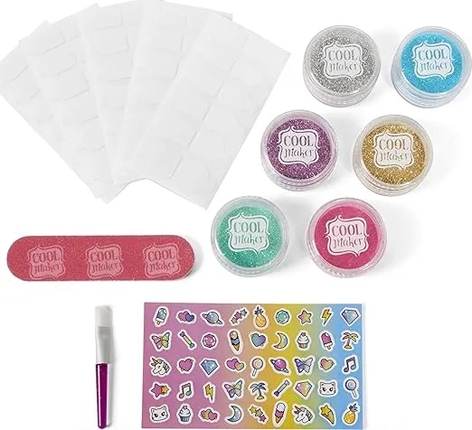 Cool Maker, GO GLAM Glitter Nails DIY Activity Kit for 5 Manicures, Arts & Crafts Christmas Gifts for Kids Ages 8 and up
