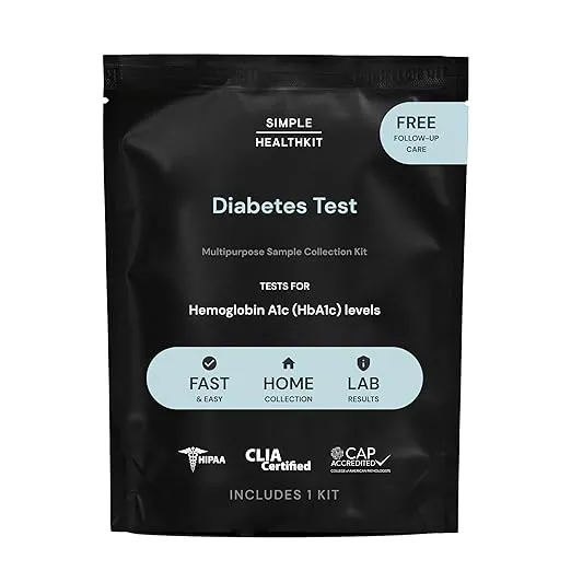 At-Home Diabetes Test Kit for Hemoglobin A1c (HbA1c) Levels - A1c Home Test Kit - Free Follow-Up Care & Fast Lab Results