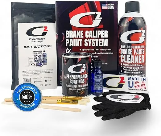 G2 High Temperature Brake Caliper Paint Kit - High Gloss, Wear and Heat Resistant, Epoxy Paint System - Dries Hard, No Flaking or Fading Lime Green G2171